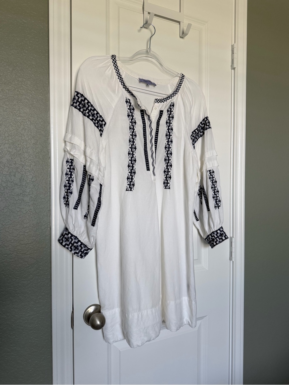 Premise White Tunic Dress with Embroidery